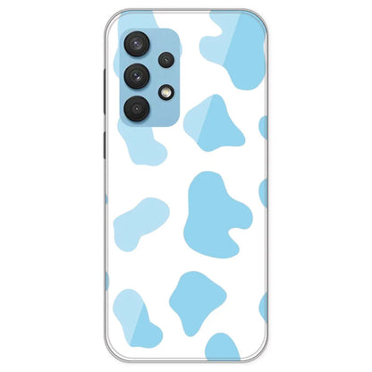 Blue Cow Print - Clear Printed Silicone Case For Samsung Galaxy A33