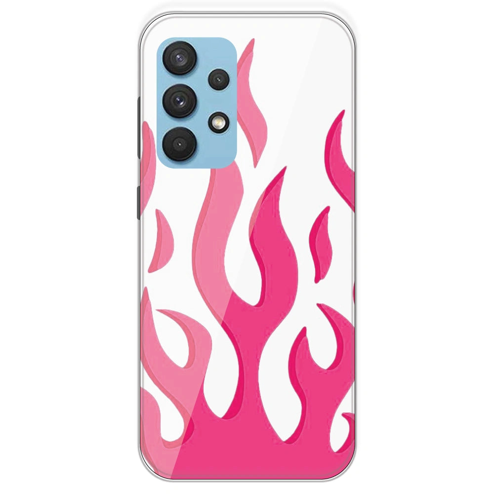 Pink Flames - Clear Printed Silicone Case For Samsung Galaxy A33