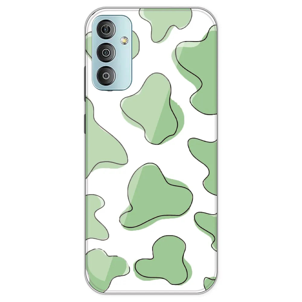 Green Cow Print - Clear Printed Silicone Case For Samsung Galaxy A33