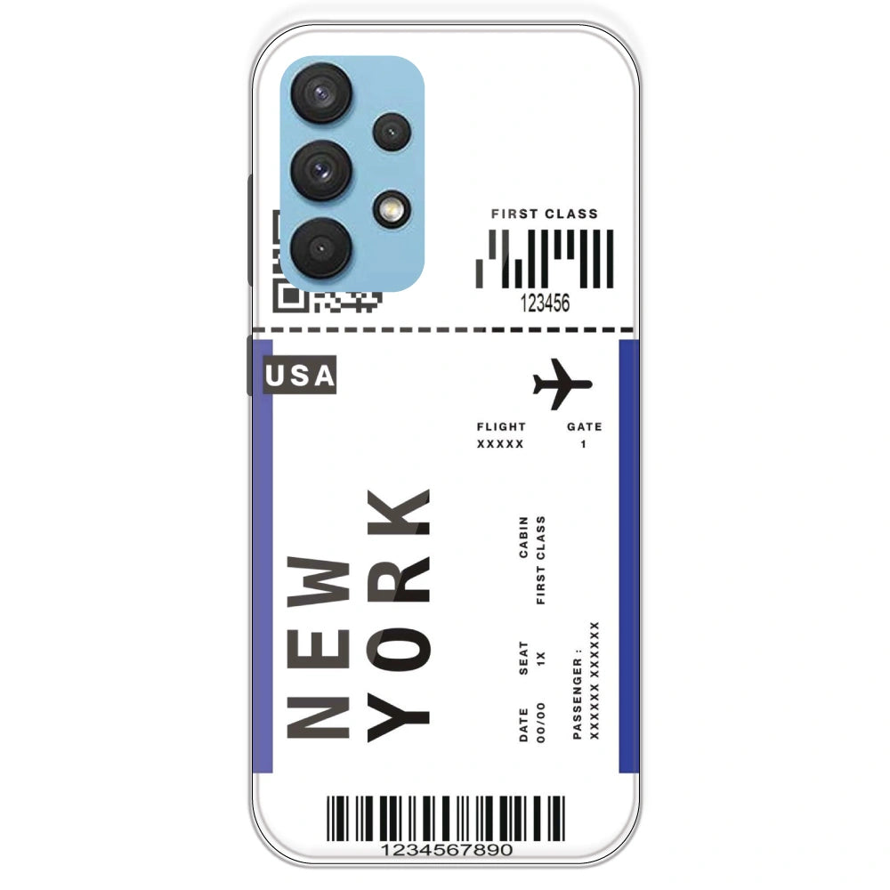 New York Ticket - Clear Printed Silicone Case For Samsung Galaxy A33