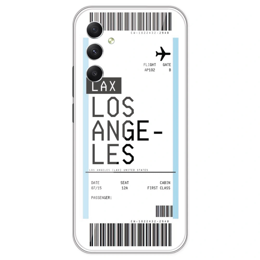 Los Angeles Ticket - Clear Printed Silicone Case For Samsung Galaxy A34