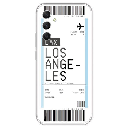 Los Angeles Ticket - Clear Printed Silicone Case For Samsung Galaxy A34