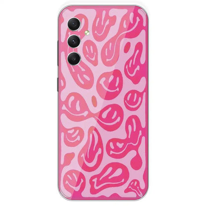 Pink Smilies - Printed Silicone Case For Samsung Galaxy A34