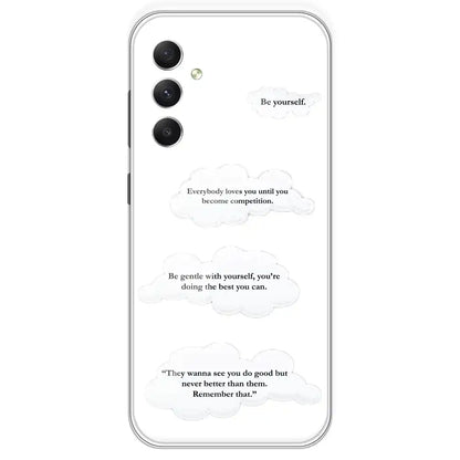 Quotes And Clouds - Clear Printed Silicone Case For Samsung Galaxy A34