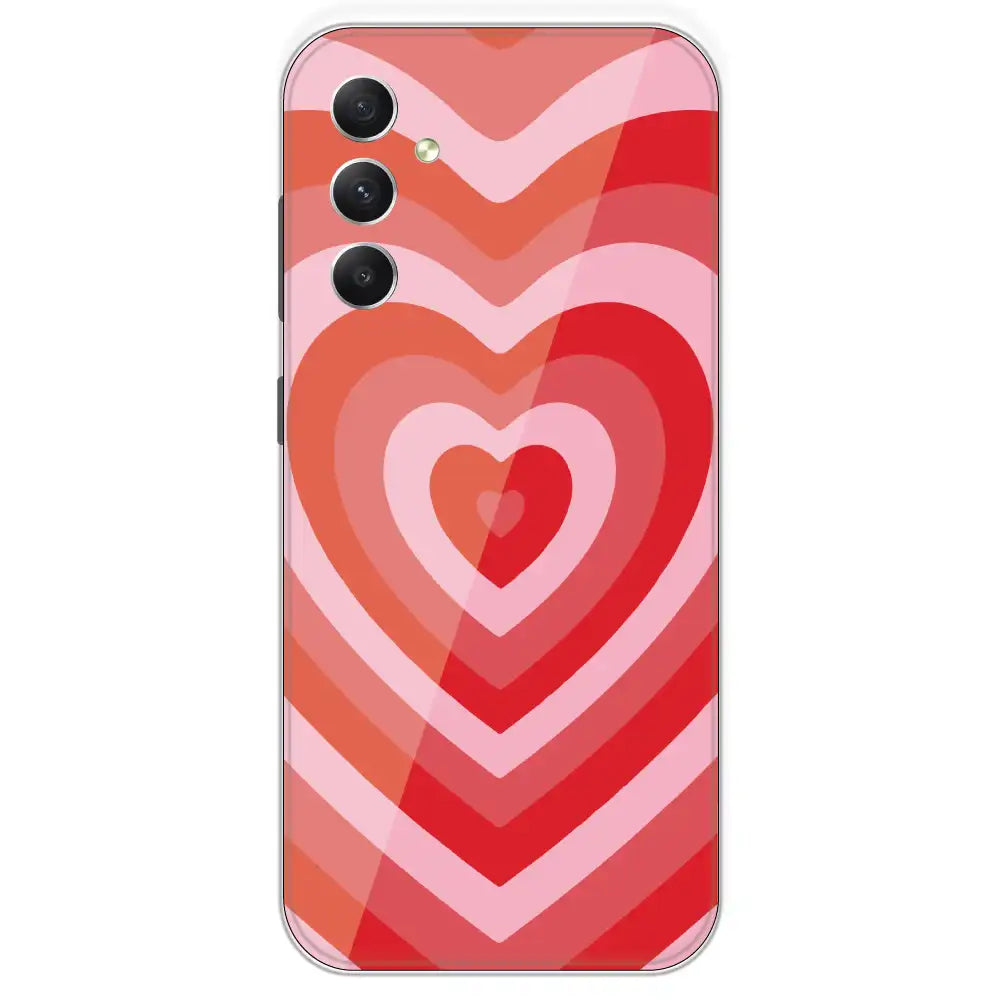 Red Hearts - Printed Silicone Case For Samsung Galaxy A34