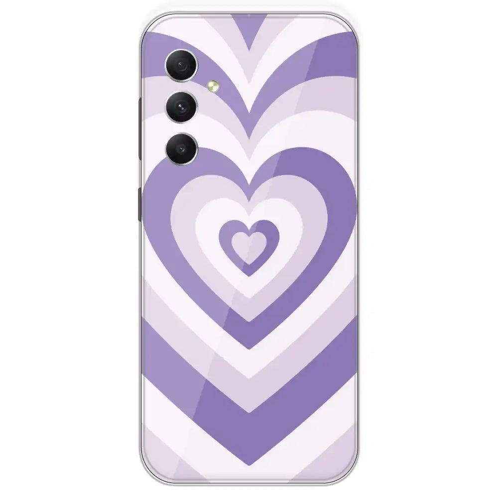 Dark Purple Hearts - Printed Silicone Case For Samsung Galaxy A34
