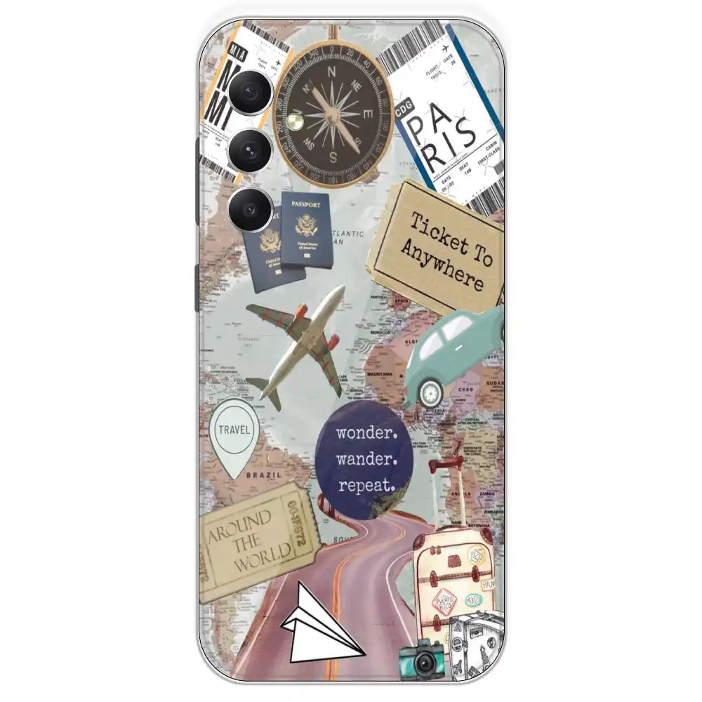 Travel Collage - Printed Silicone Case For Samsung Galaxy A34
