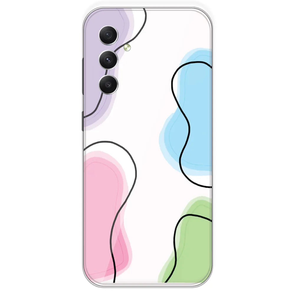 Rainbow Cow Print - Clear Printed Silicone Case For Samsung Galaxy A34
