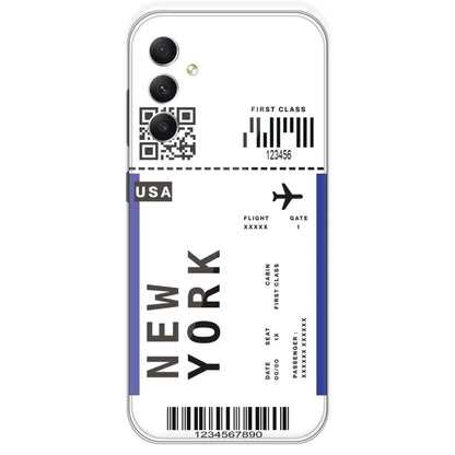 New York Ticket - Clear Printed Silicone Case For Samsung Galaxy A34