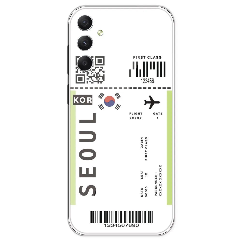 Seoul Ticket - Clear Printed Silicone Case For Samsung Galaxy A34