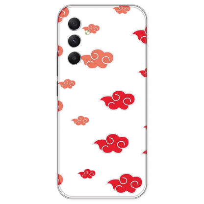 Red Clouds - Clear Printed Silicone Case For Samsung Galaxy A34