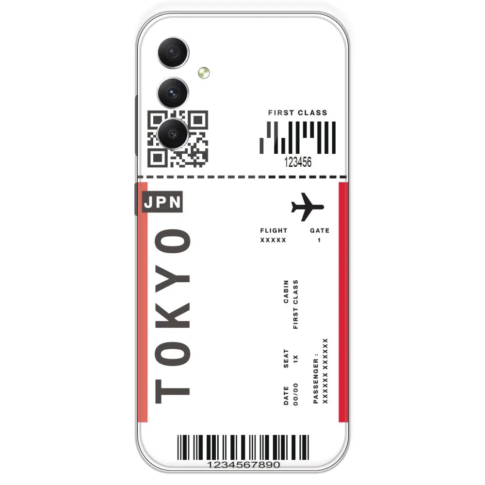Tokyo Ticket - Clear Printed Silicone Case For Samsung Galaxy A34