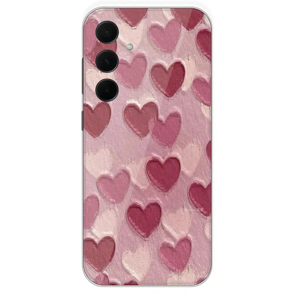 Pastel Hearts Love - Printed Silicone Case For Samsung Galaxy A35