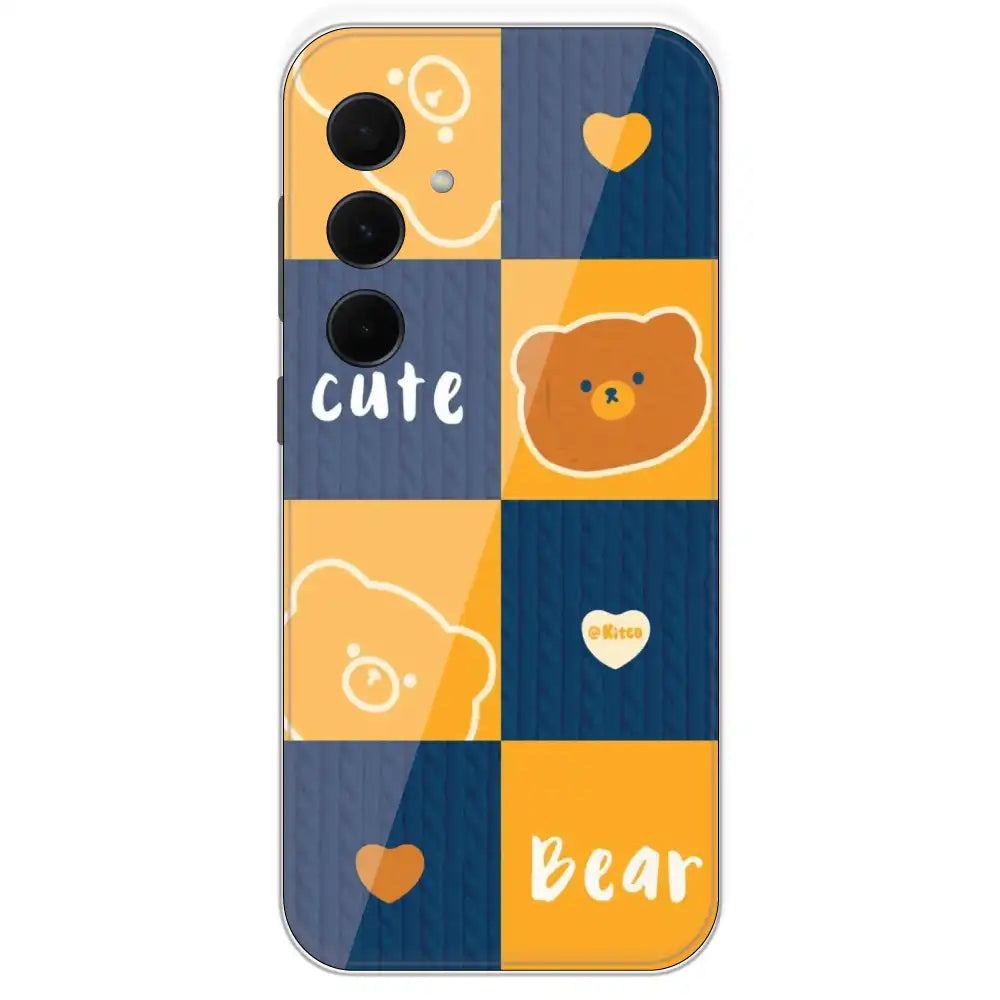 Cute Bear Collage - Printed Silicone Case For Samsung Galaxy A35