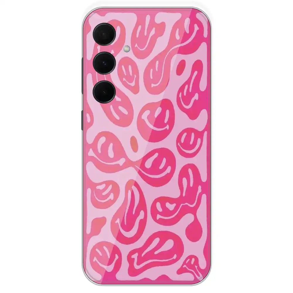 Pink Smilies - Printed Silicone Case For Samsung Galaxy A35