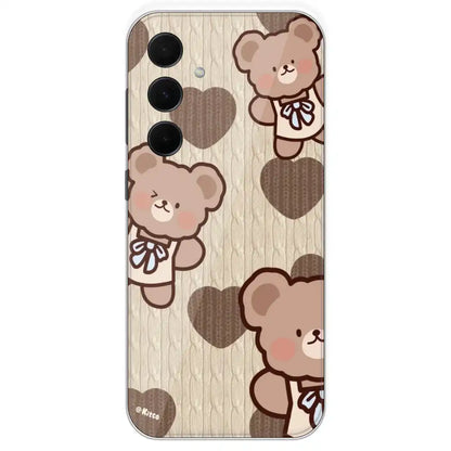Teddy Heart - Printed Silicone Case For Samsung Galaxy A35