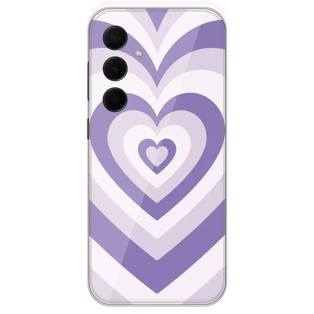 Dark Purple Hearts - Printed Silicone Case For Samsung Galaxy A35