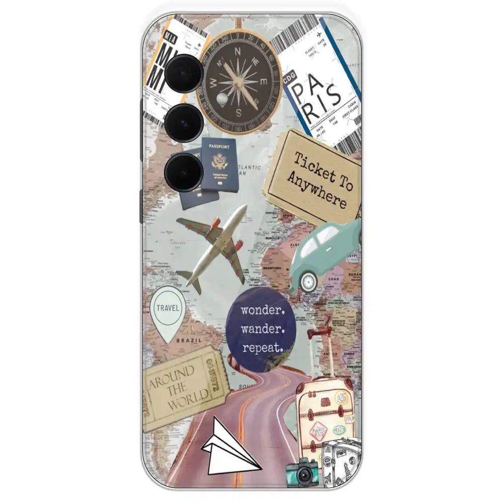 Travel Collage - Printed Silicone Case For Samsung Galaxy A35