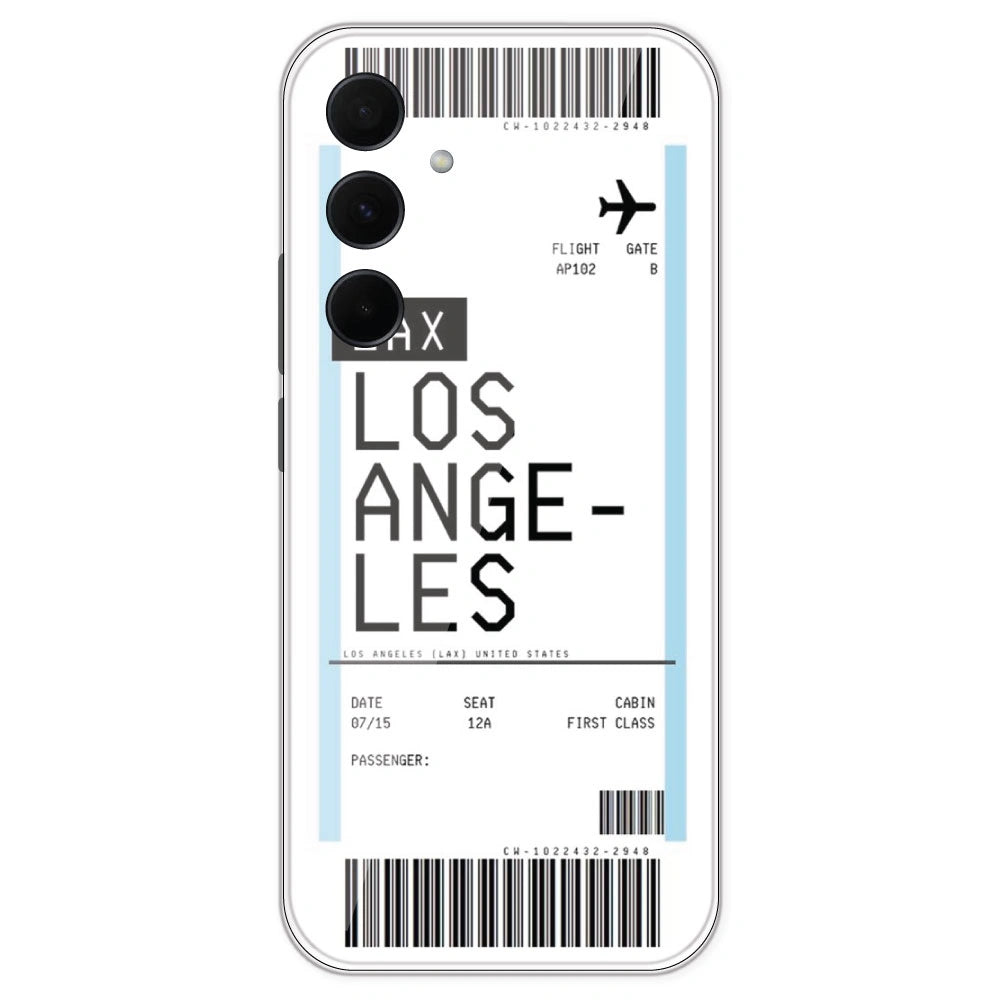 Los Angeles Ticket - Clear Printed Silicone Case For Samsung Galaxy A35
