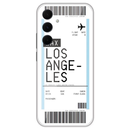 Los Angeles Ticket - Clear Printed Silicone Case For Samsung Galaxy A35