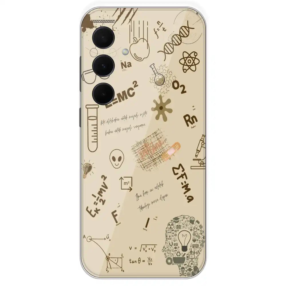 Physics Collage - Printed Silicone Case For Samsung Galaxy A35