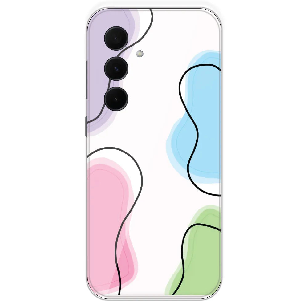 Rainbow Cow Print - Clear Printed Silicone Case For Samsung Galaxy A35