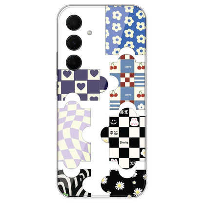 Aesthetic Puzzle - Clear Printed Silicone Case For Samsung Galaxy A35