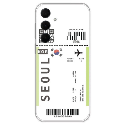 Seoul Ticket - Clear Printed Silicone Case For Samsung Galaxy A35
