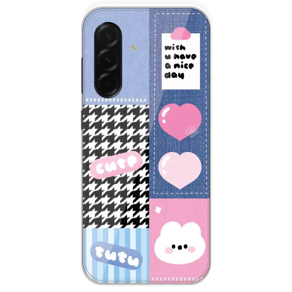 Cute Pink Bear Collage - Printed Silicone Case For Samsung Galaxy A36