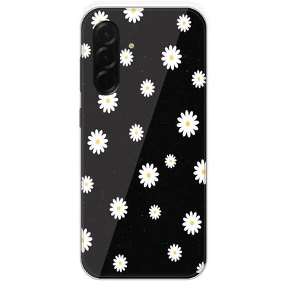 White And Black Flower - Printed Silicone Case For Samsung Galaxy A36