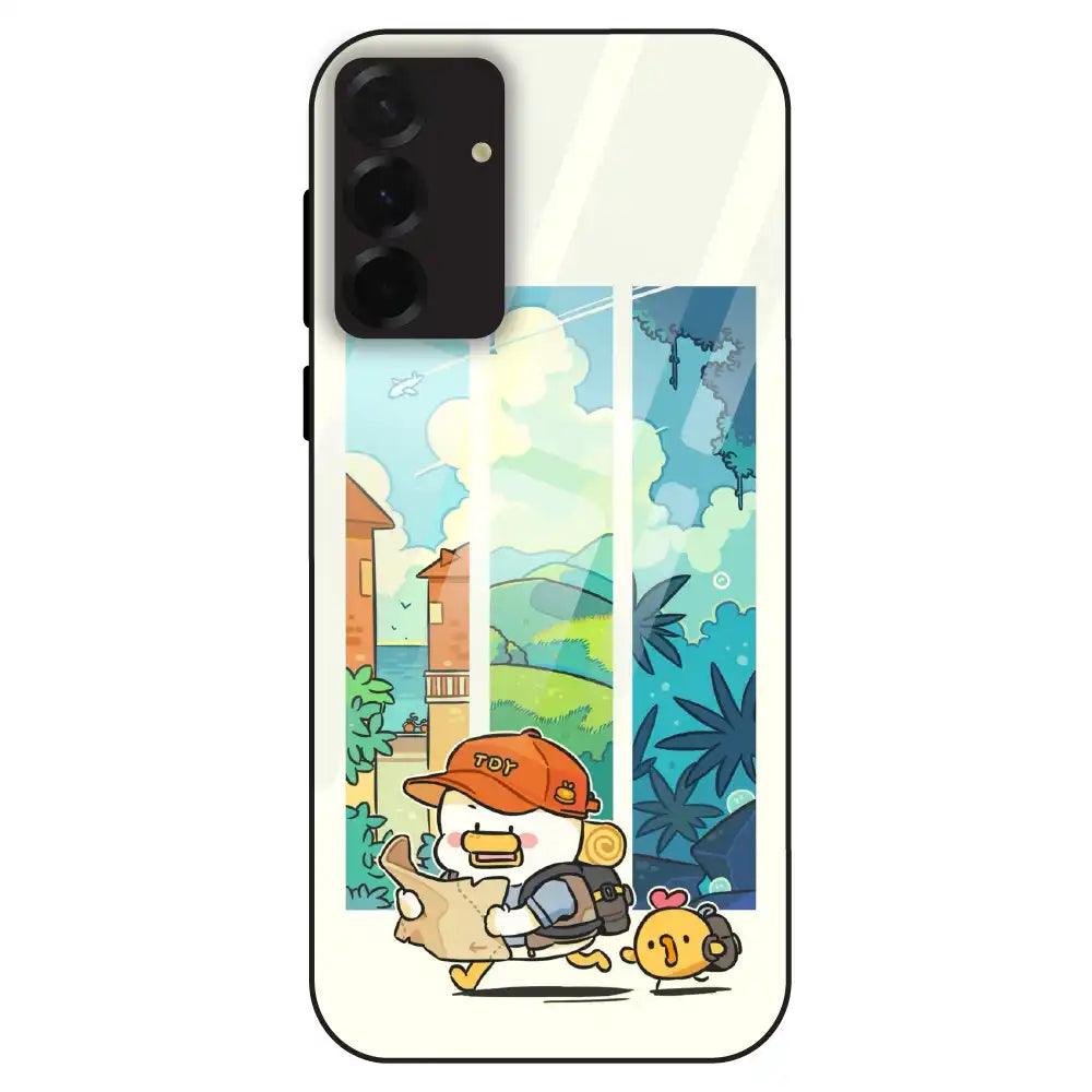 Cute Duck Adventure - Glass Case For Samsung Galaxy A36