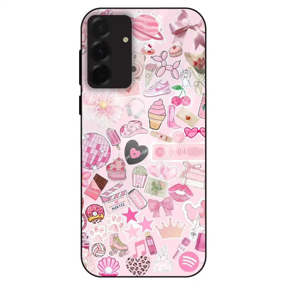 Pink Pop Aesthetic Collage - Glass Case For Samsung Galaxy A36