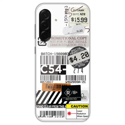 Labels - Clear Printed Silicone Case For Samsung Galaxy A36