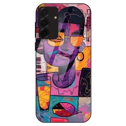 Abstract Neon Portrait - Glass Case For Samsung Galaxy A36