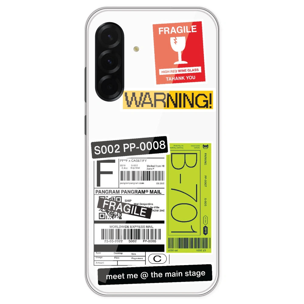 Fragile Labels - Clear Printed Silicone Case For Samsung Galaxy A36