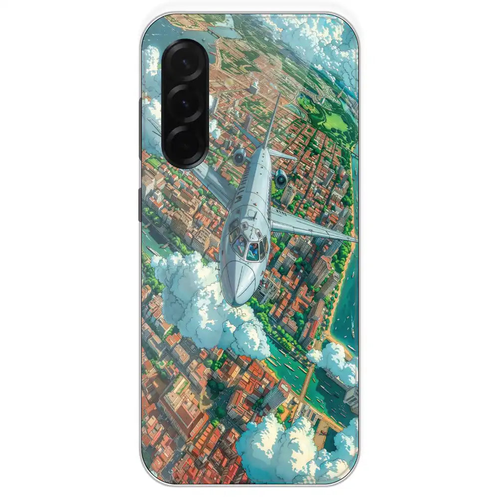 Flying Over City - Printed Silicone Case For Samsung Galaxy A36