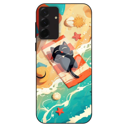 Beach Cat Aesthetic - Glass Case For Samsung Galaxy A36