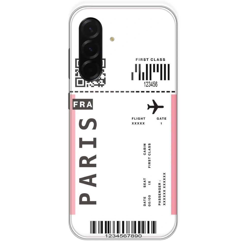 Paris Ticket - Clear Printed Silicone Case For Samsung Galaxy A36