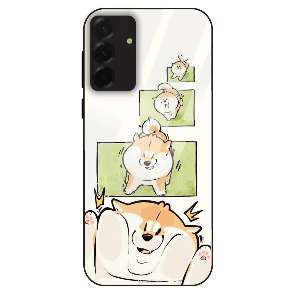 Cute Shiba Steps - Glass Case For Samsung Galaxy A36
