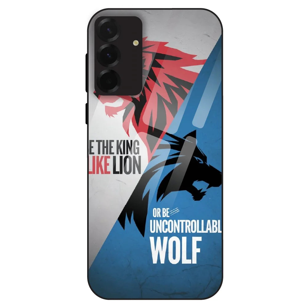 Lion vs Wolf Power - Glass Case For Samsung Galaxy A36