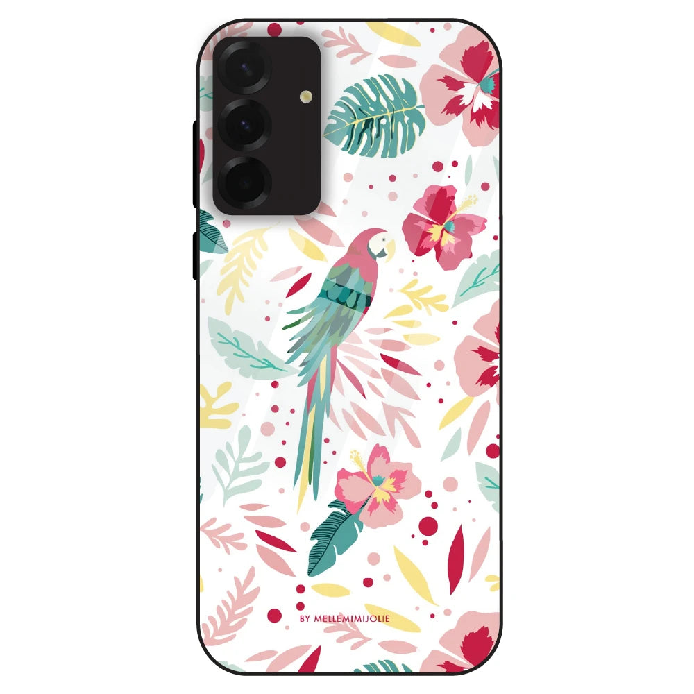 Tropical Parrot Floral - Glass Case For Samsung Galaxy A36
