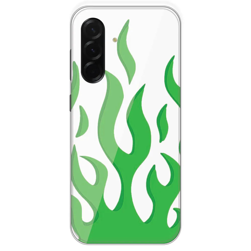 White Aesthetic Flame - Clear Printed Silicone Case For Samsung Galaxy A36