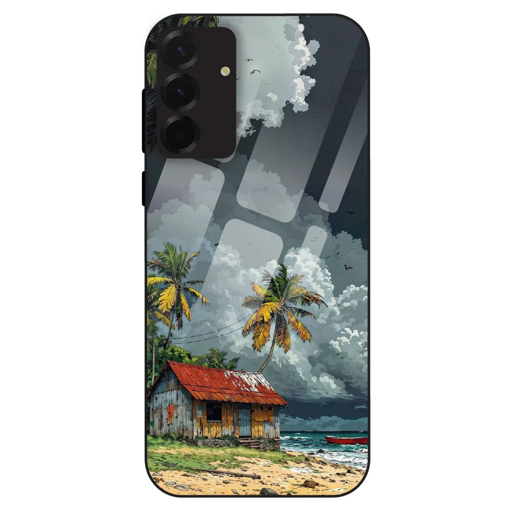 Tropical Beach Hut - Glass Case For Samsung Galaxy A36
