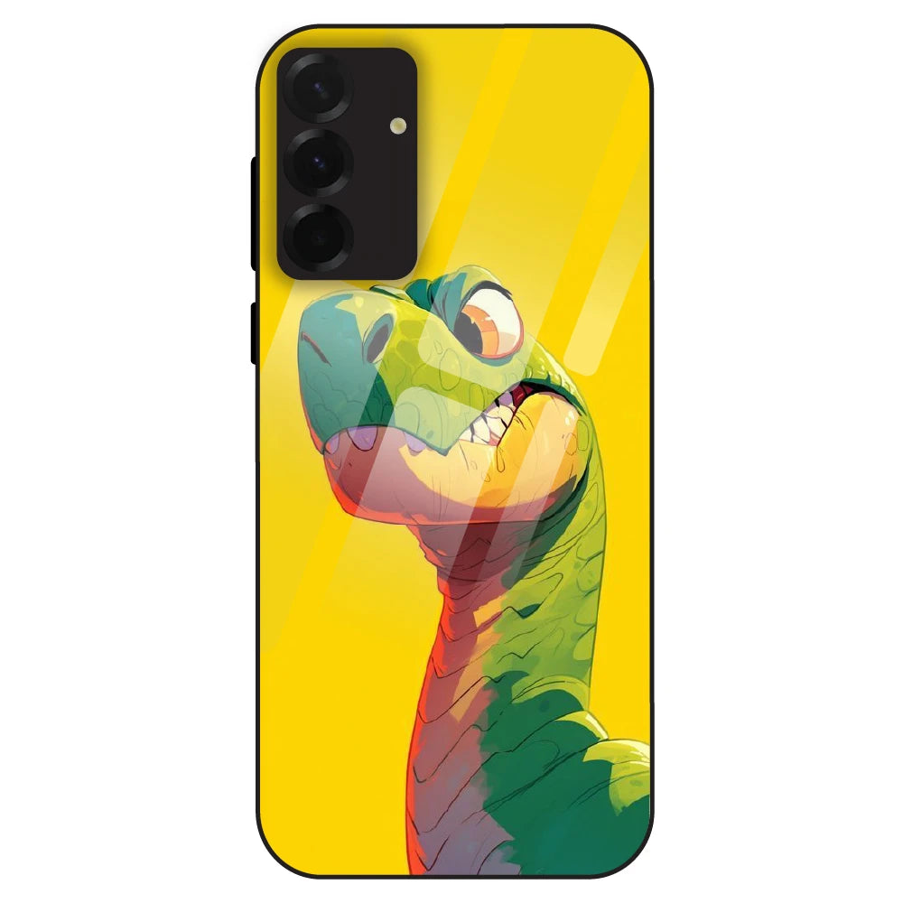 Cute Dino Popt - Glass Case For Samsung Galaxy A36