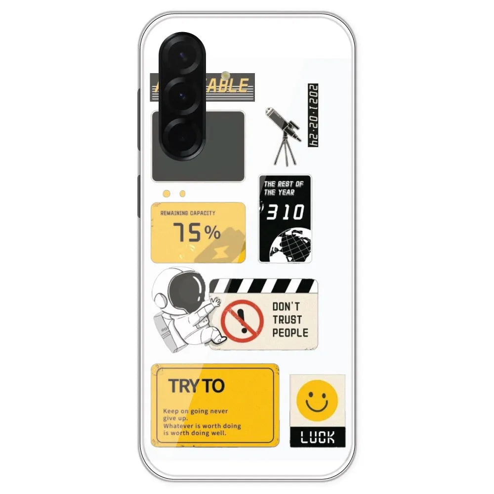Space - Clear Printed Silicone Case For Samsung Galaxy A36