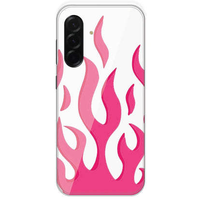 Pink Flames - Clear Printed Silicone Case For Samsung Galaxy A36