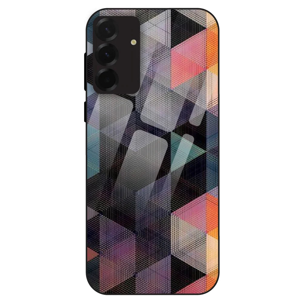 Geometric Prism Grid - Glass Case For Samsung Models