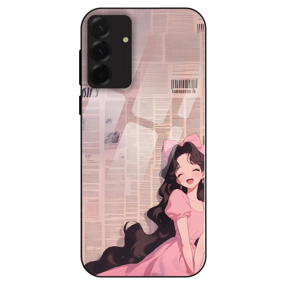 Cute Pink Anime Girl - Glass Case For Samsung Galaxy A36