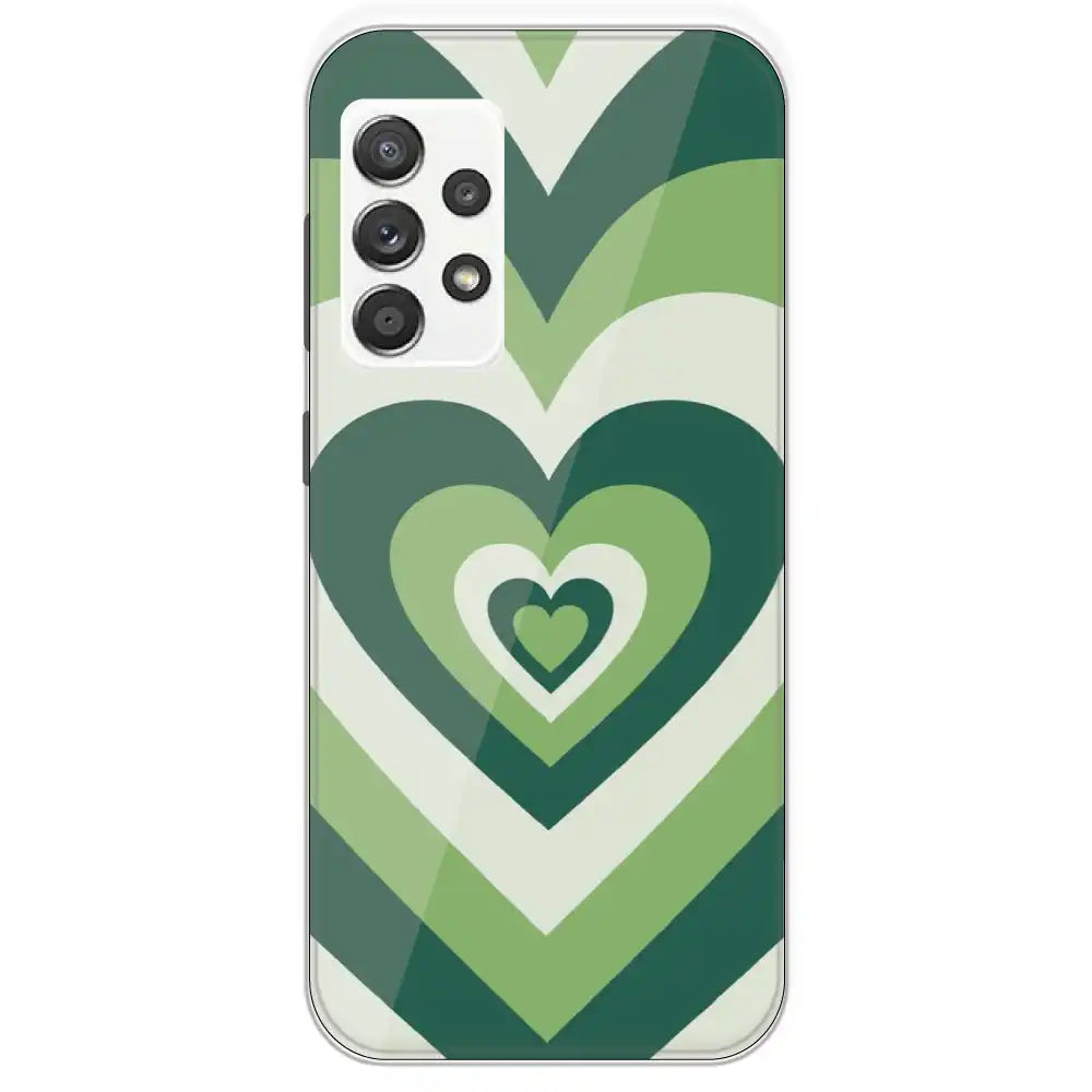 Dark Green Hearts - Printed Silicone Case For Samsung Galaxy A52
