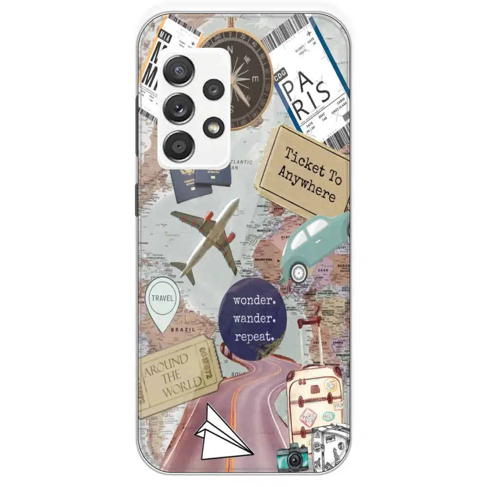 Travel Collage - Printed Silicone Case For Samsung Galaxy A52